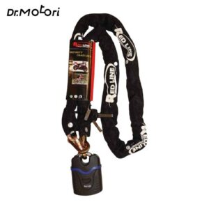 قفل موتور سیکلت زنجیر ضد برش فولادی ردلاین کد 820 با ضمانت یک ساله تعویض