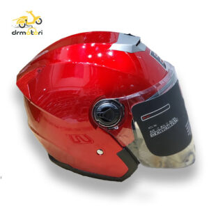 کلاه کاسکت EK بدون فک عینک دار قرمز