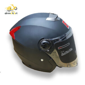 کلاه کاسکت EK بدون فک عینک دار مشکی مات