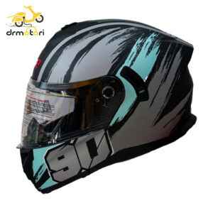 کلاه کاسکت فک متحرک برند MA2 مدل 966 طرح G/B همراه با طلق یدکی