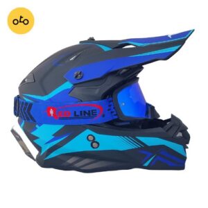 کلاه کاسکت کراسی Tekno تکنو مشکی آبی