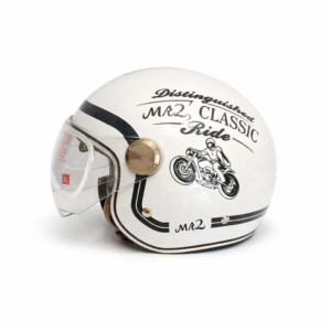 کلاه کاسکت وسپایی برند MA2 سفید مشکی